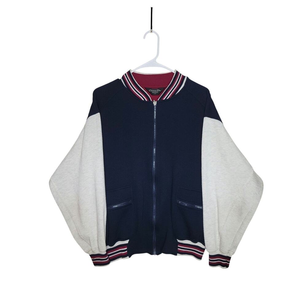 80s Vintage Christian Dior zip up athletic  track jacket sz M